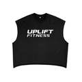 French Terry Boxy Tank Top white logo