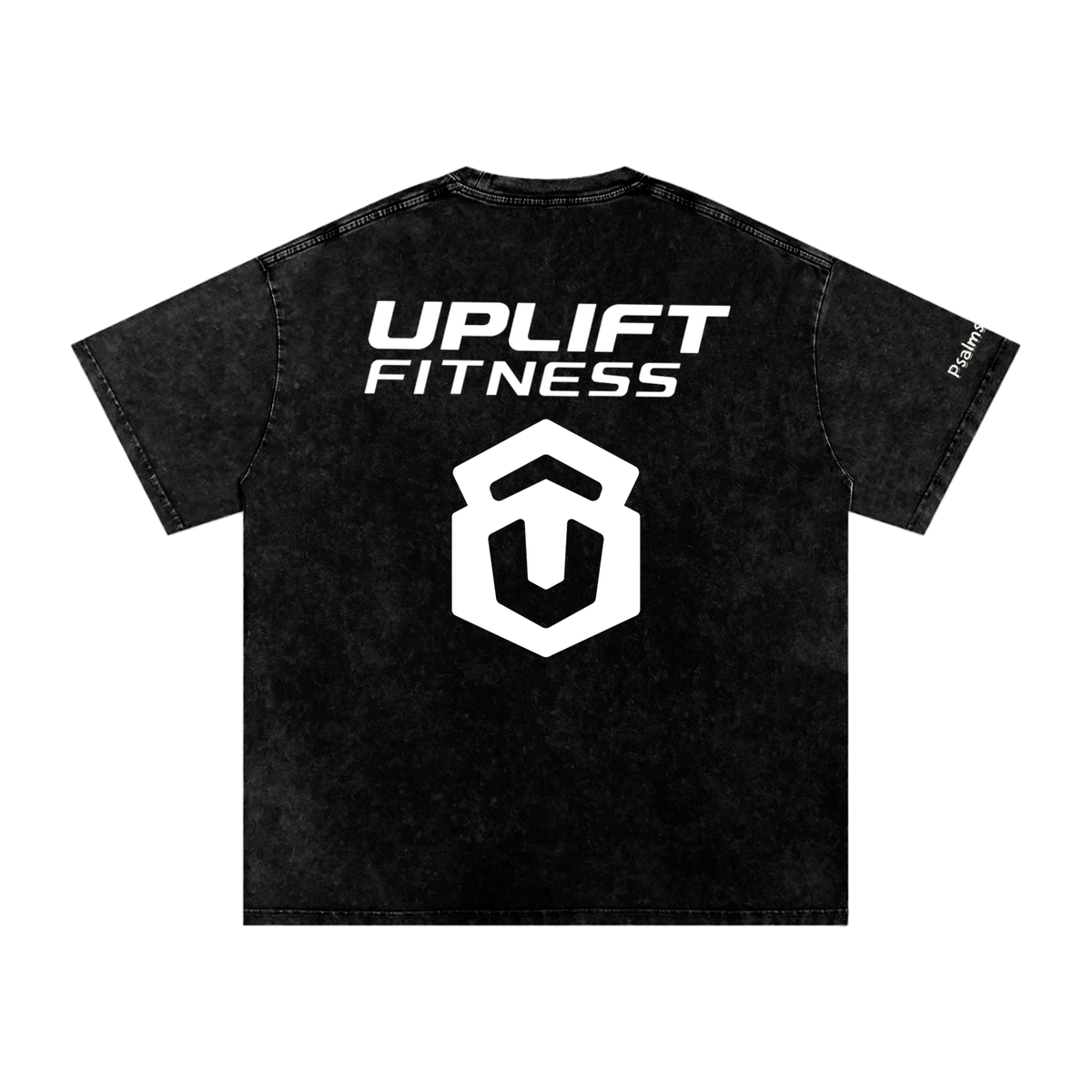 Snow Washed Oversized Cotton T-Shirt white logo