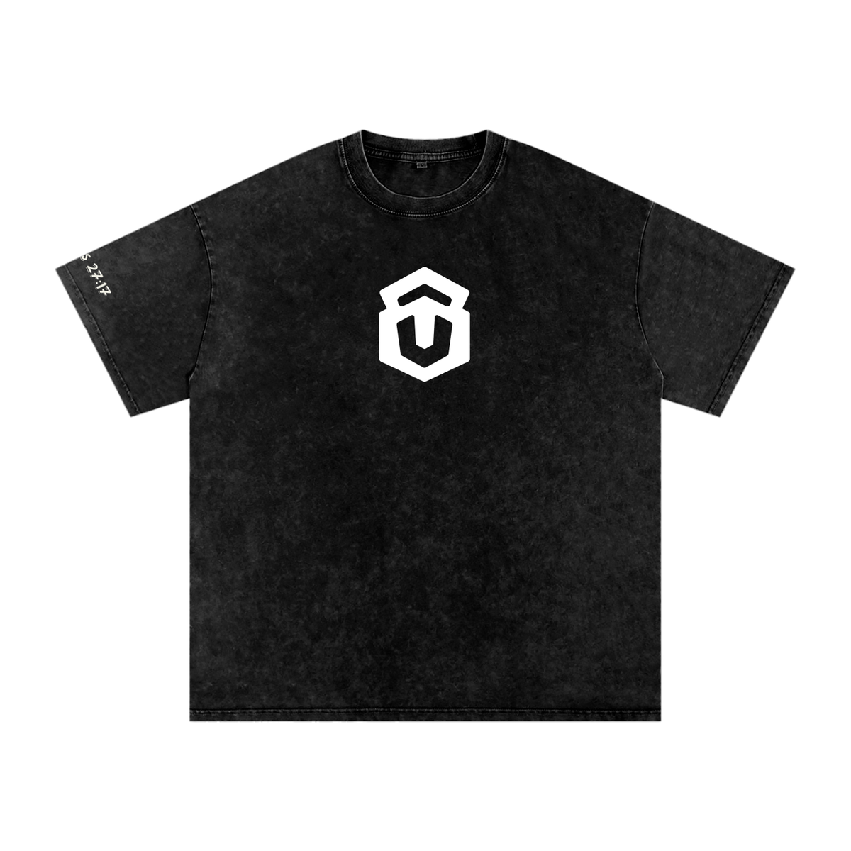 Snow Washed Oversized Cotton T-Shirt white logo